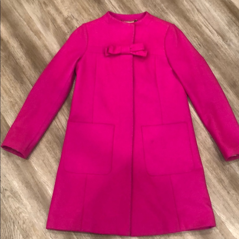 J. Crew Neon Pink Wool Cashmere Coat